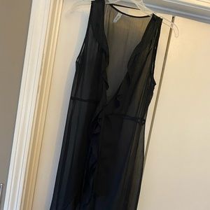 Sheer black dress slip